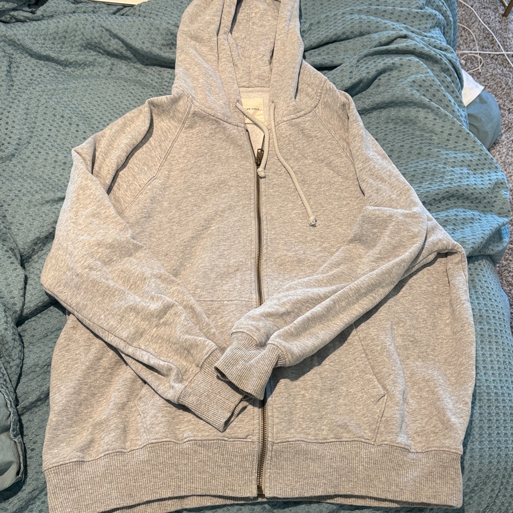 WORN ONCE! American Eagle Outfitters Gray Zip-Up Hoodie